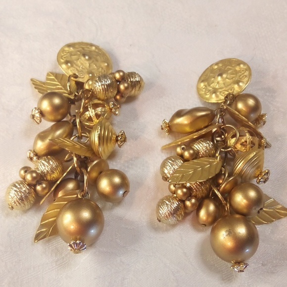 Gold tone 3 1/2" long Cha Cha earrings - Picture 7 of 7